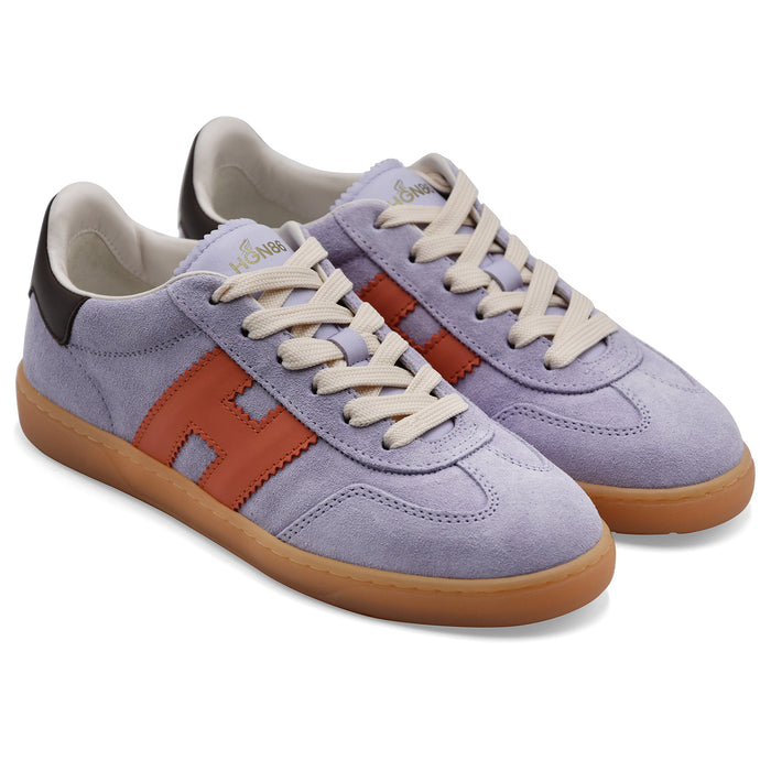 Sneakers Hogan Cool Donna Suede Viola Glicine Logo Arancione