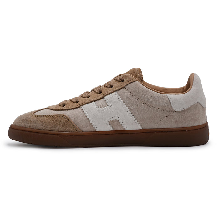 Sneakers Hogan Cool Donna Pelle Scamosciata Chic Beige Marrone