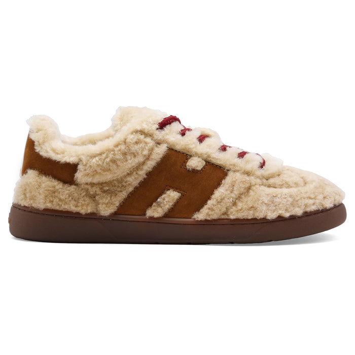 Hogan Cool Sneakers Donna Teddy Confortevole Con Pelle Beige