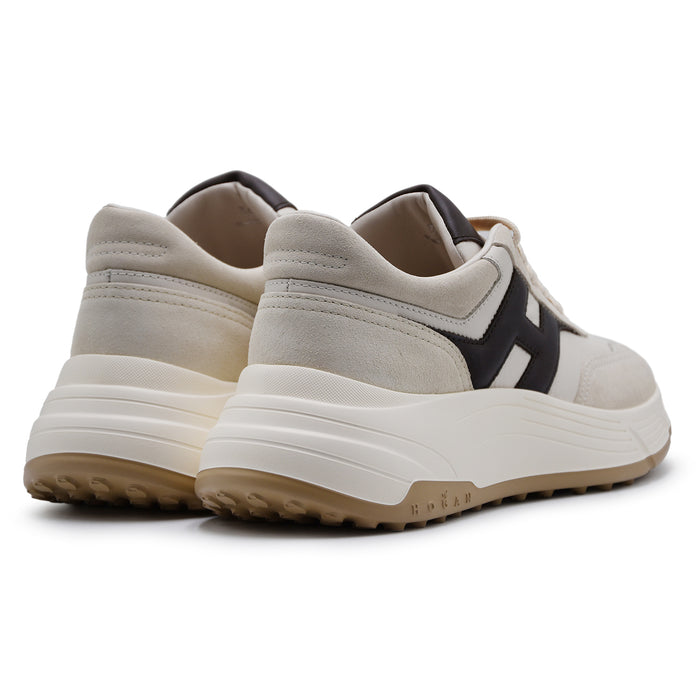 Sneakers Hogan Hi-Fi Donna Avorio Marrone Con Maxi H Laterale