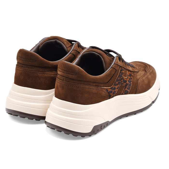 Sneakers Hogan Hi-Fi H669 Donna Marrone Maxi H Effetto Animalier