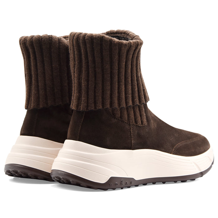 Stivaletti Hogan Hi-Fi Donna Suede Marrone Suola Hyperlight