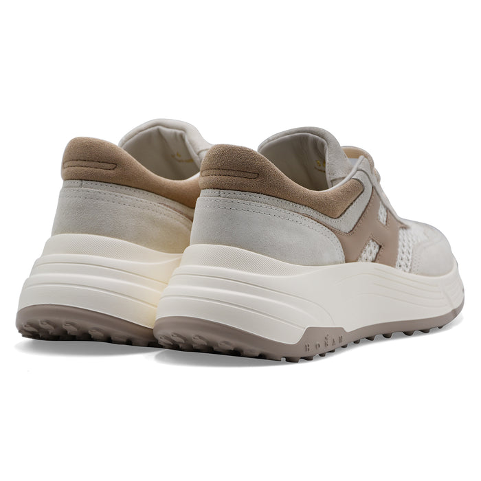 Hogan Women's H669 Suede Sneakers White and Beige