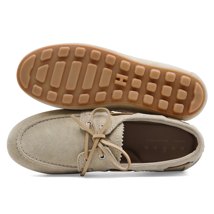 Hogan Women's Beige Suede Soft Boat Shoes H693