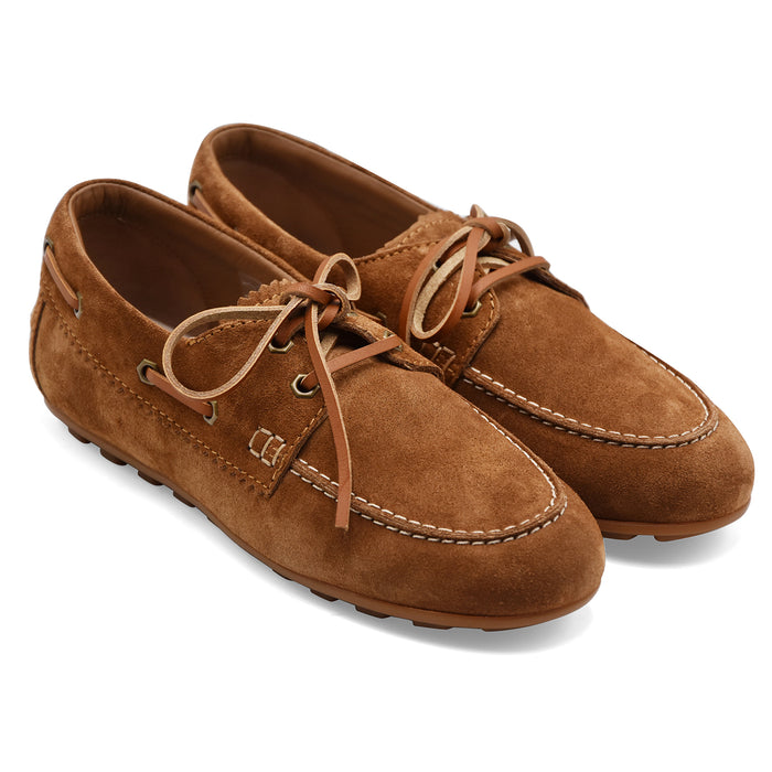 Allacciate Donna Hogan H693 BARCA Vero Camoscio Marrone Chiaro