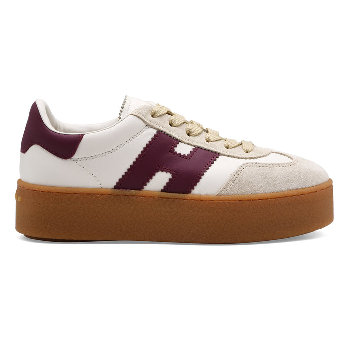 Sneakers Hogan Cool H698 Donna Avorio Bordeaux Design Moderno