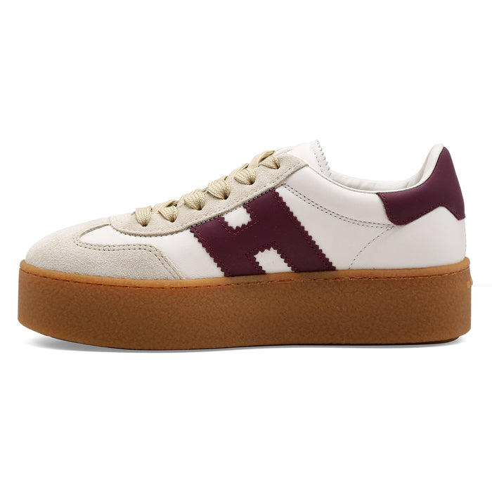 Sneakers Hogan Cool H698 Donna Avorio Bordeaux Design Moderno