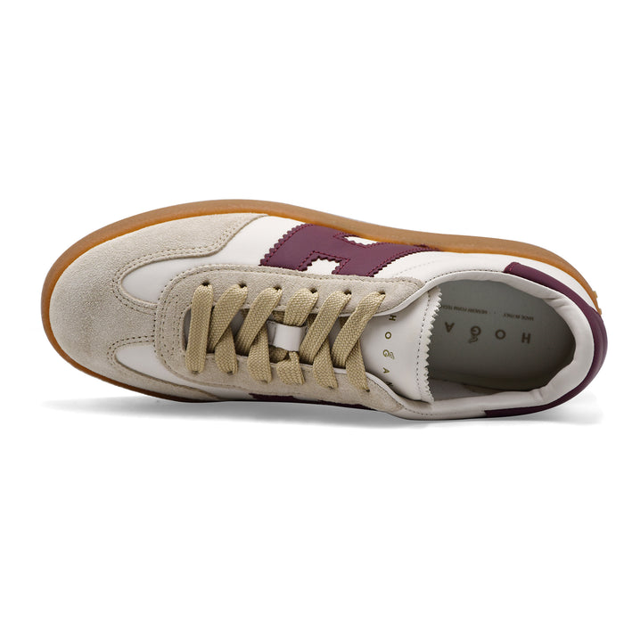 Sneakers Hogan Cool H698 Donna Avorio Bordeaux Design Moderno