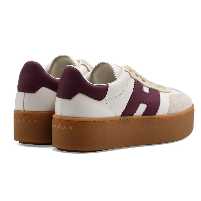 Sneakers Hogan Cool H698 Donna Avorio Bordeaux Design Moderno