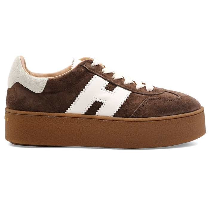 Sneakers Hogan Cool H698 Donna In Pelle Scamosciata Marrone