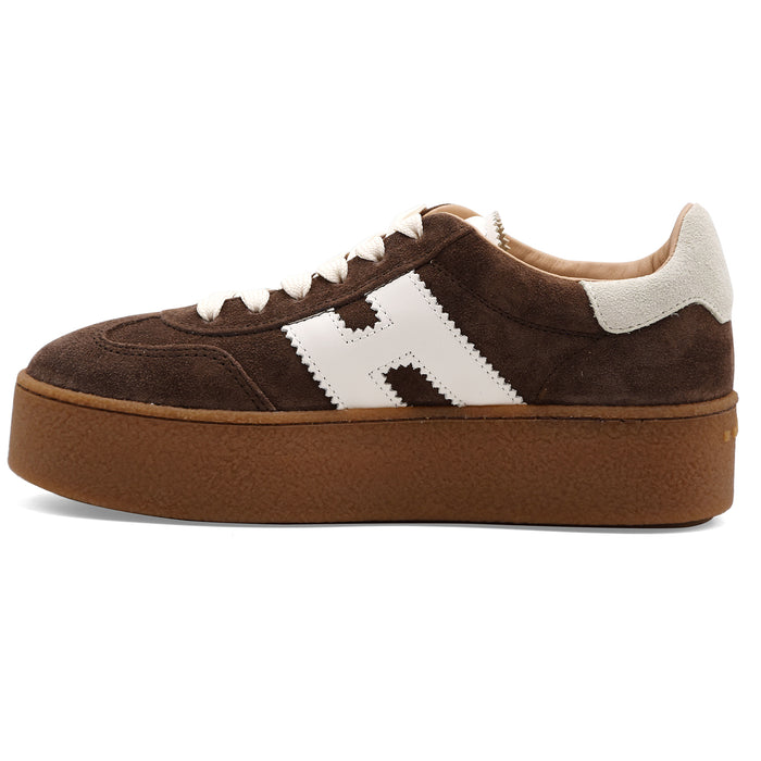 Sneakers Hogan Cool H698 Donna In Pelle Scamosciata Marrone