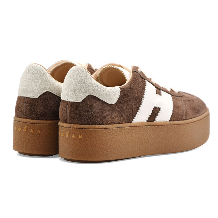 Sneakers Hogan Cool H698 Donna In Pelle Scamosciata Marrone