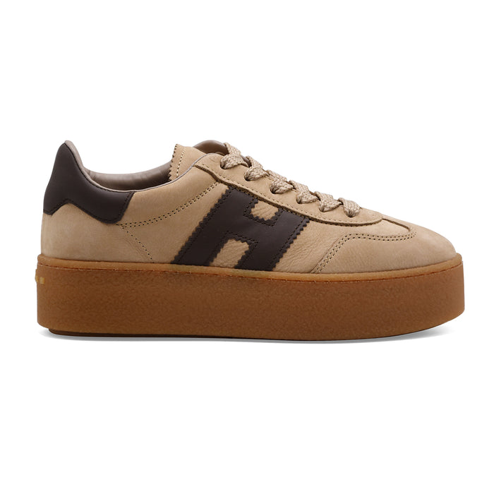 Sneakers Hogan Cool Donna Beige Marrone Platform Volumi Decisi