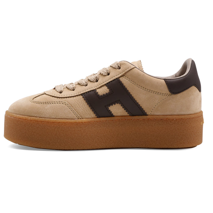 Sneakers Hogan Cool Donna Beige Marrone Platform Volumi Decisi