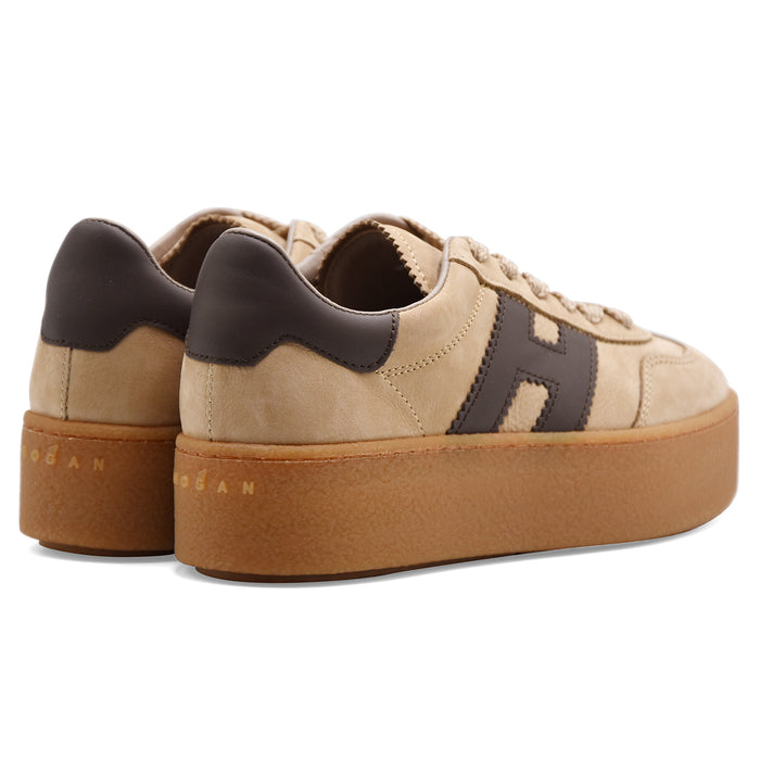 Sneakers Hogan Cool Donna Beige Marrone Platform Volumi Decisi