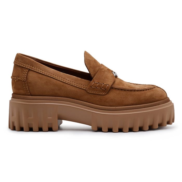 Mocassini Hogan H700 Donna Nabuk Marrone Soletta Memory Foam