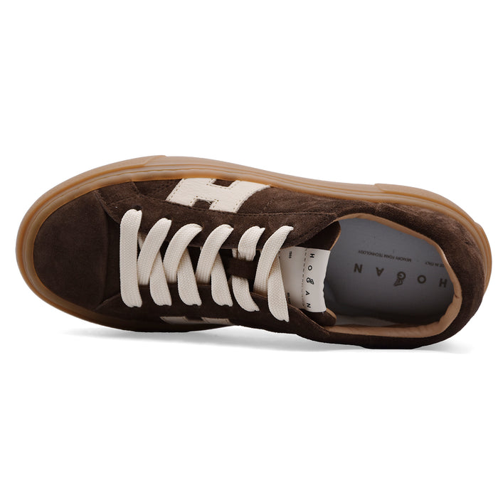 Sneakers Da Donna Hogan H705 In Vera Pelle Scamosciata Marrone