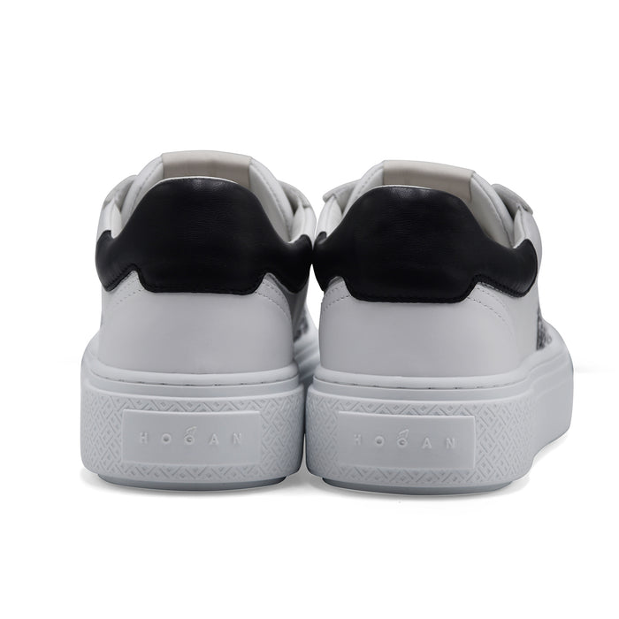 Sneakers Hogan Crosswind H705 Donna Bianco Con Logo Glitterato