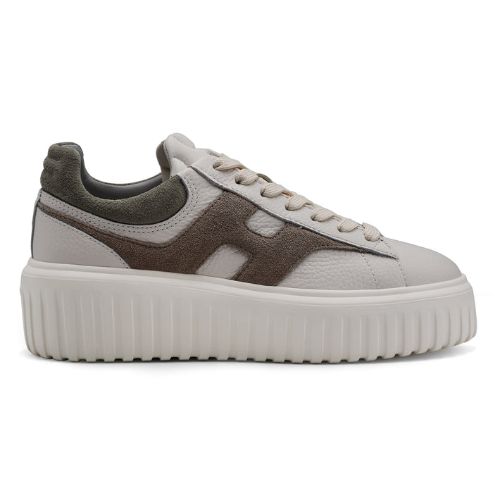Sneakers Hogan H-Stripes Donna Avorio Beige Suola Extralight