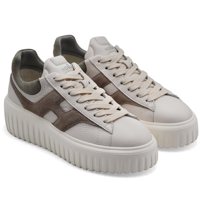 Sneakers Hogan H-Stripes Donna Avorio Beige Suola Extralight