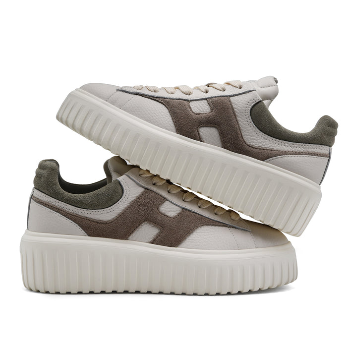 Sneakers Hogan H-Stripes Donna Avorio Beige Suola Extralight