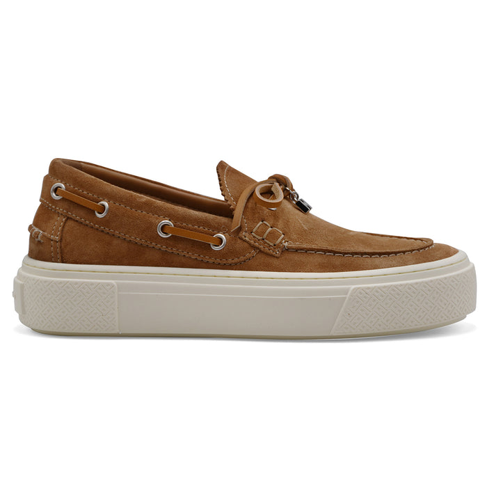 Hogan H705 Women's Camel Suede Boat Shoes