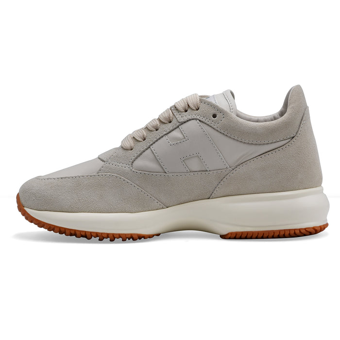 Sneakers Hogan Interactive Donna Design Rivisto In Pelle Avorio