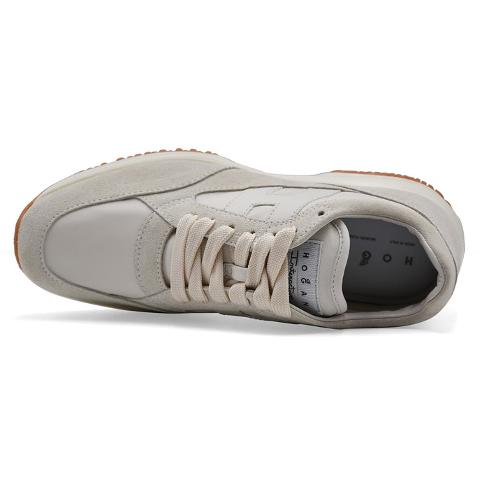 Sneakers Hogan Interactive Donna Design Rivisto In Pelle Avorio