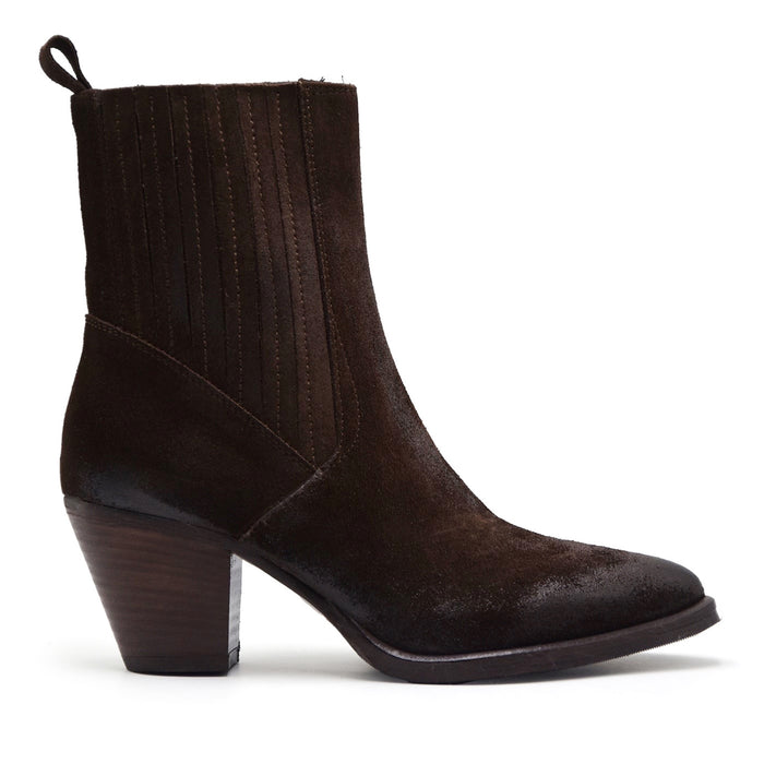 Stivaletti Texani Donna Riccardo P. In Camoscio Testa Di Moro