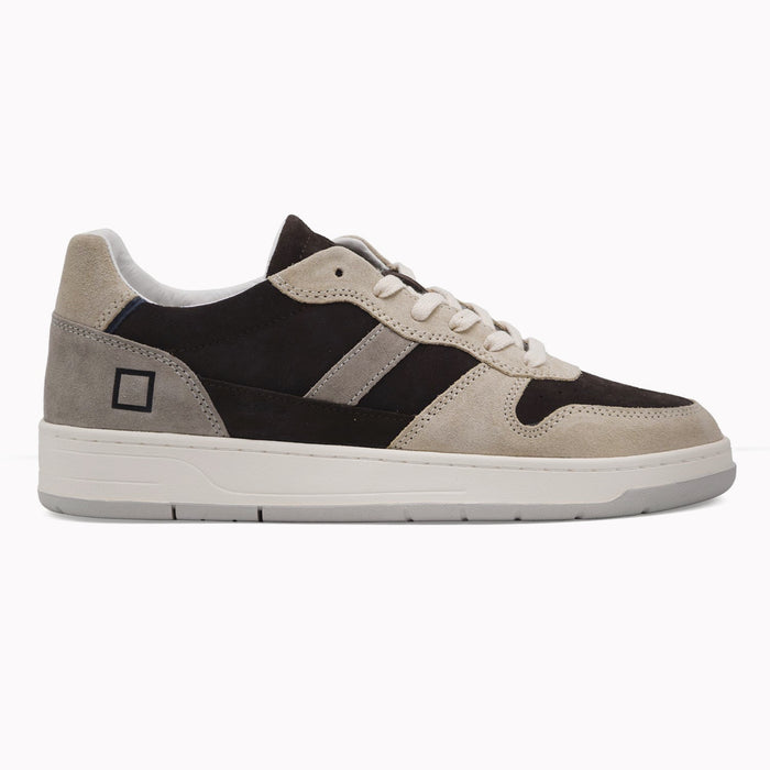 Sneakers D.A.T.E. Uomo COURT 2.0 Pelle Scamosciata Marrone Beige