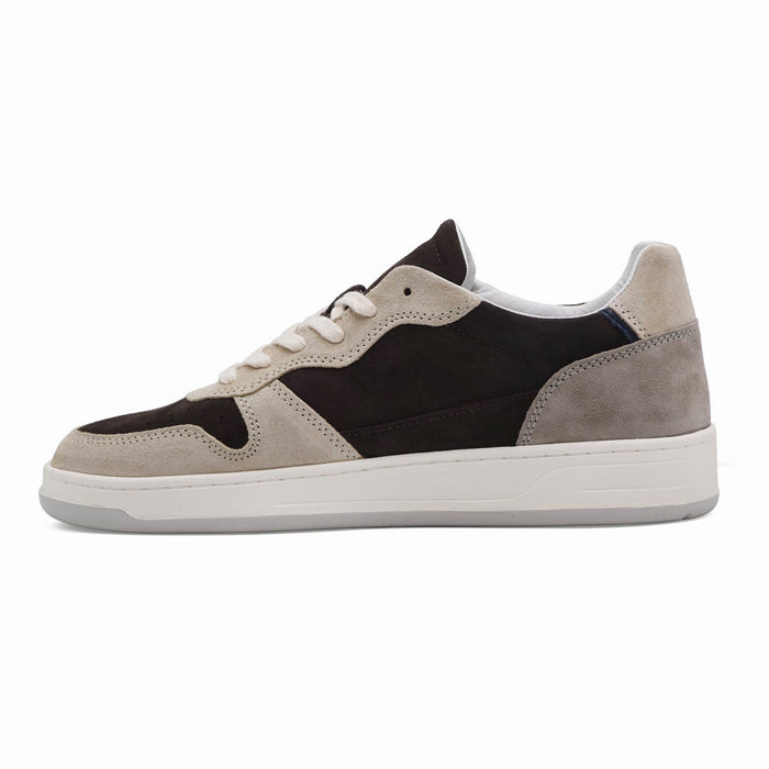 Sneakers D.A.T.E. Uomo COURT 2.0 Pelle Scamosciata Marrone Beige
