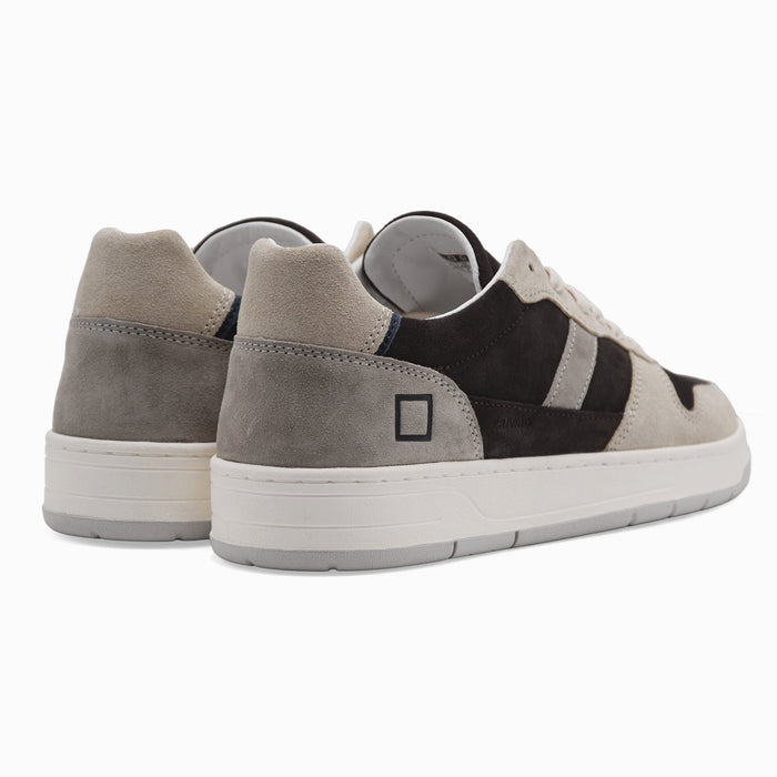 Sneakers D.A.T.E. Uomo COURT 2.0 Pelle Scamosciata Marrone Beige
