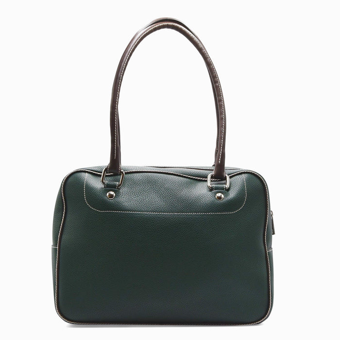 Borsa Puraai Verde Maitrigreen Dettagli Bianchi Con Logo In Oro