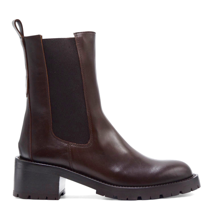 Stivaletti Donna Con Tacco Guglielmo Rotta Chelsea Cioccolato