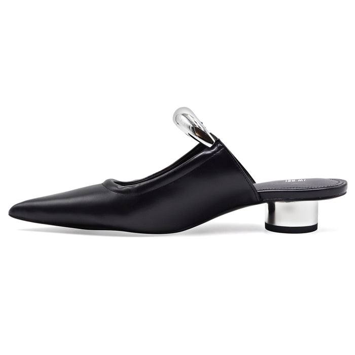 Sabot JW PEI Donna Helena Nero Con Hardware In Metallo Argento