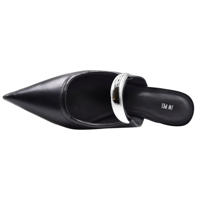 Sabot JW PEI Donna Helena Nero Con Hardware In Metallo Argento