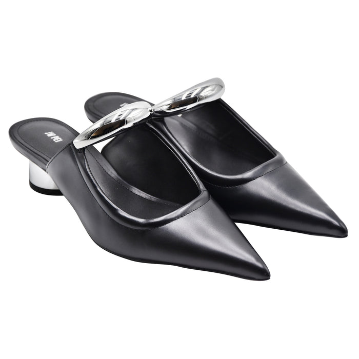 Sabot JW PEI Donna Helena Nero Con Hardware In Metallo Argento
