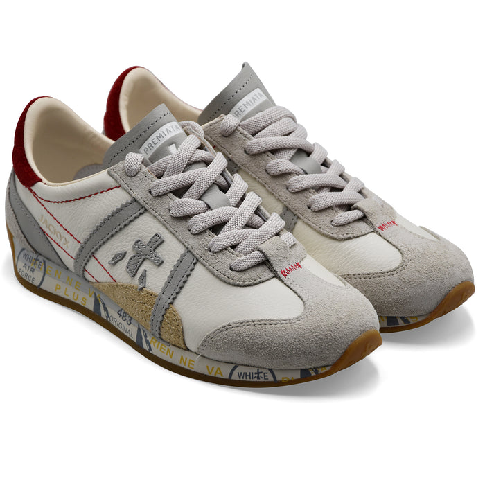 Sneakers Donna Premiata Jackyx 25D 8225 Bianco Grigio Rosso