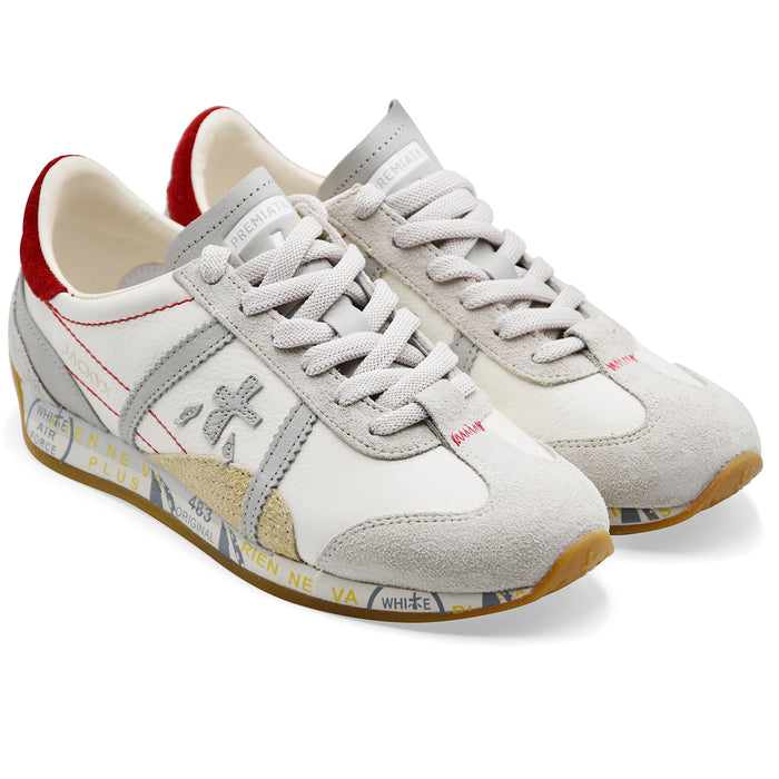 Sneakers Donna Premiata Jackyx 25D 8225 Bianco Grigio Rosso