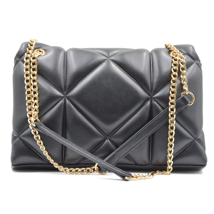 Borsa Love Moschino Donna Nero Tracolla Dorata Stile Grintoso