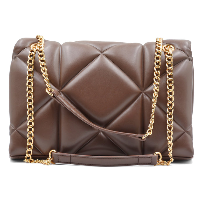 Borsa Donna Love Moschino Cioccolato Monogramma E Logo Dorati