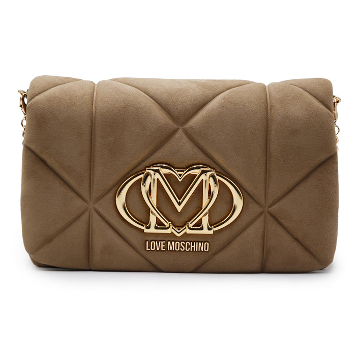 Borsa Donna Love Moschino Sabbia Logo Frontale Clip Magnetica