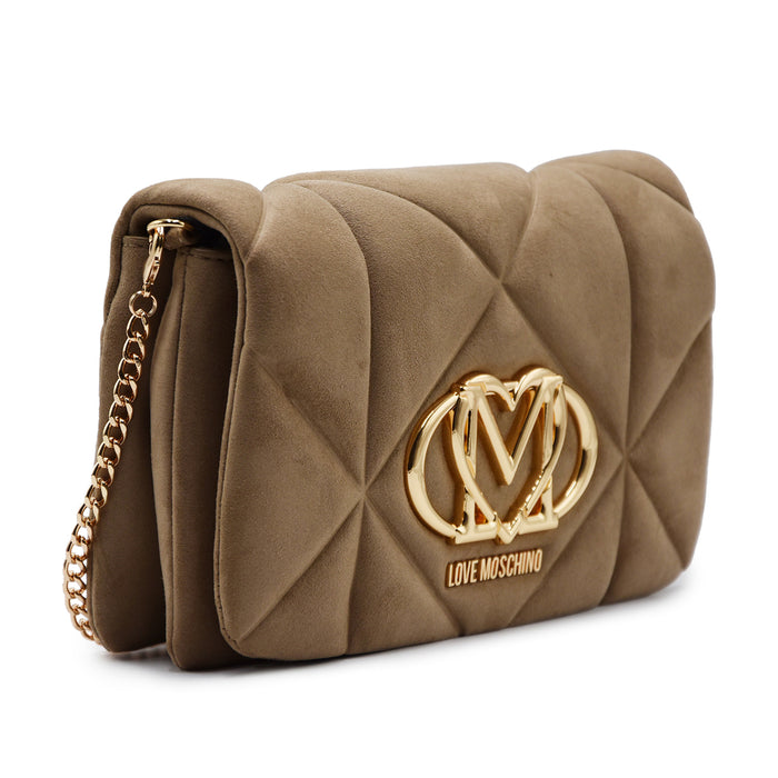 Borsa Donna Love Moschino Sabbia Logo Frontale Clip Magnetica