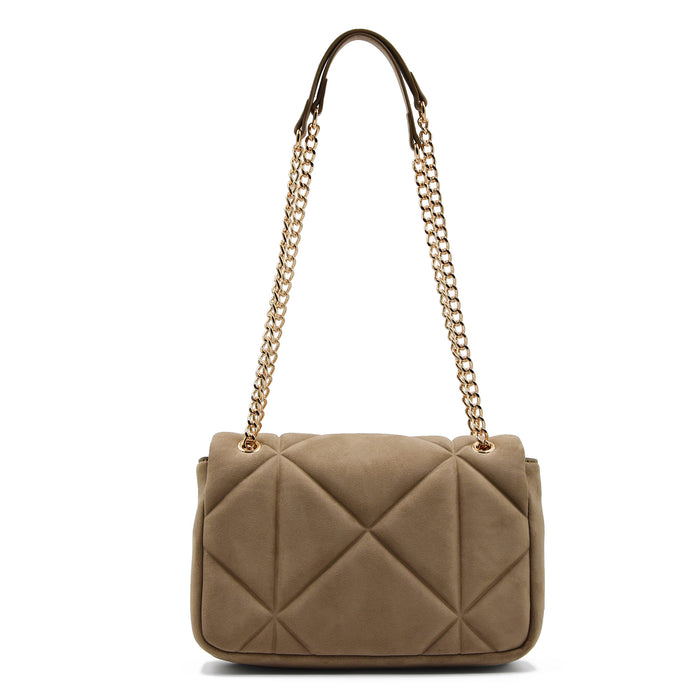 Borsa Donna Love Moschino Sabbia Velour Con Monogramma Dorato