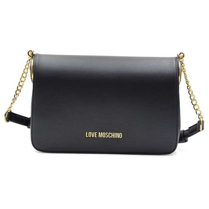 Borsa Love Moschino Donna Nero Essenziale Con Logo Su Pattina