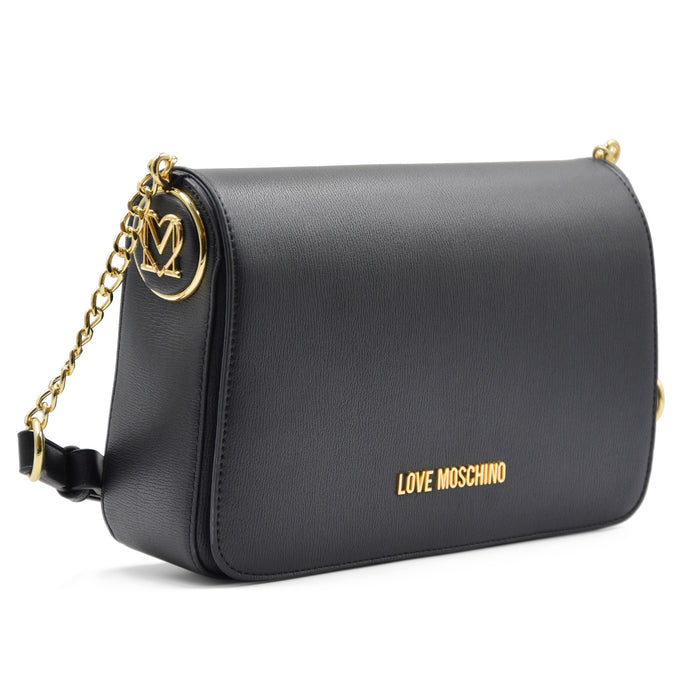 Borsa Love Moschino Donna Nero Essenziale Con Logo Su Pattina