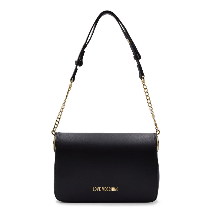 Borsa Love Moschino Donna Nero Essenziale Con Logo Su Pattina