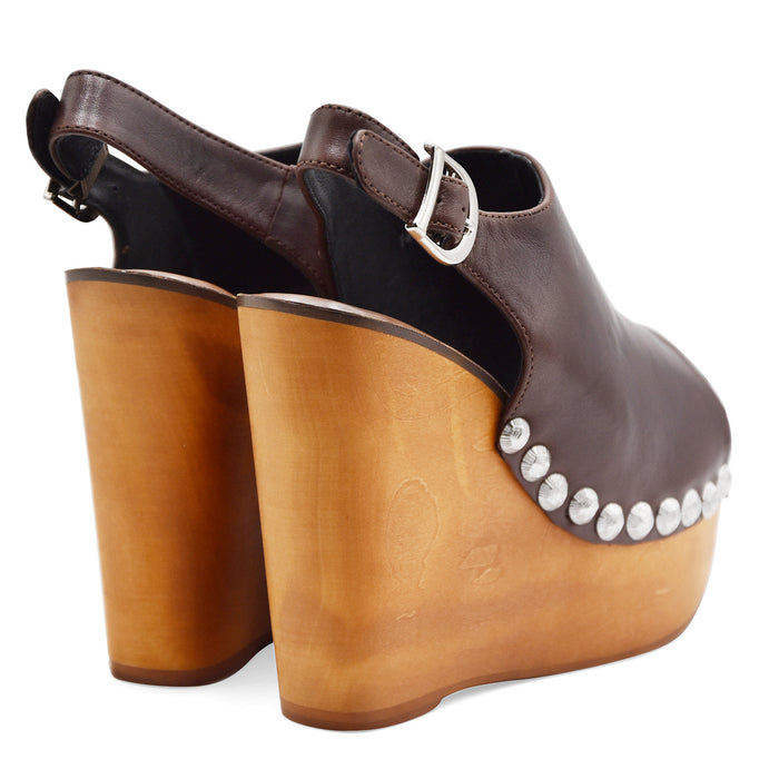Jeffrey Campbell Women's Snick Brown Studded Wedge Sandals
