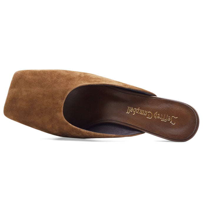 Sabot Donna Jeffrey Campbell Scamosciato Marrone Tacco Scultoreo