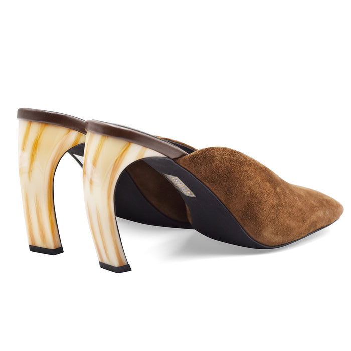 Sabot Donna Jeffrey Campbell Scamosciato Marrone Tacco Scultoreo